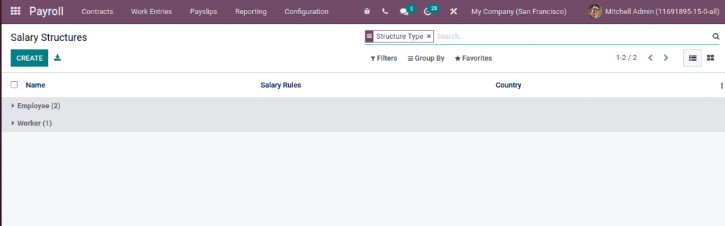 odoo salary structure