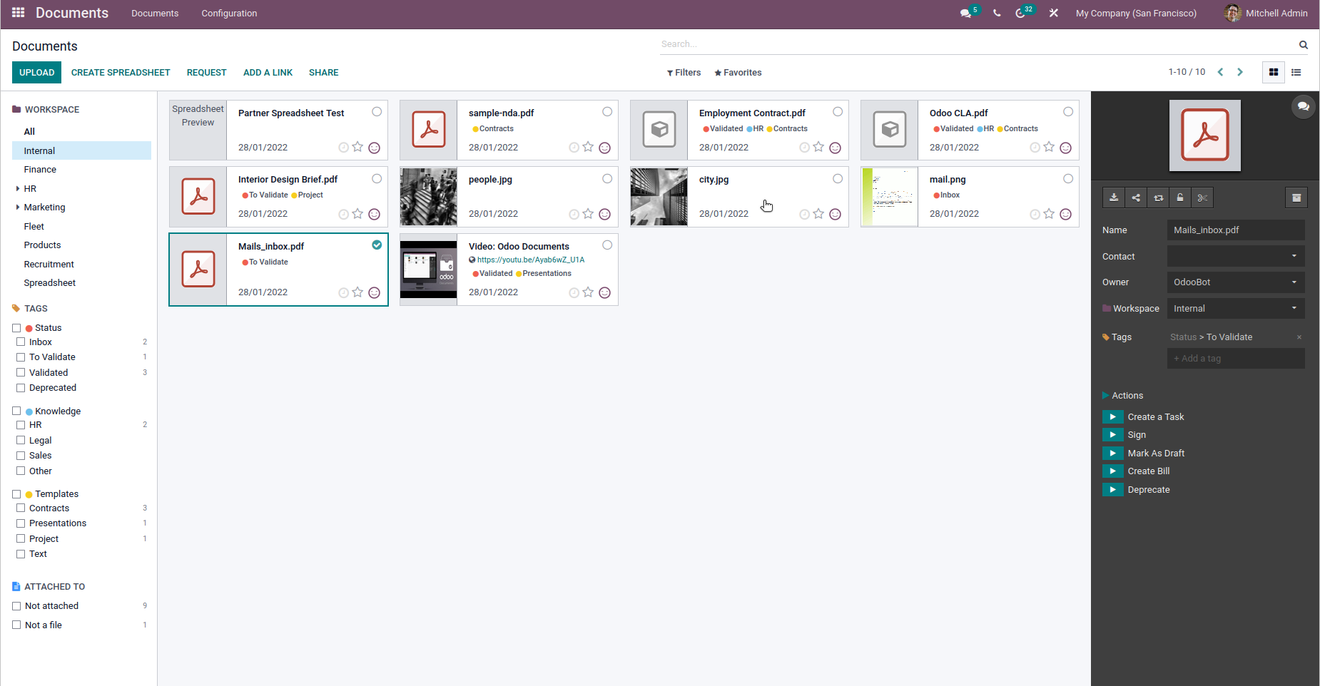 Odoo Documents Module