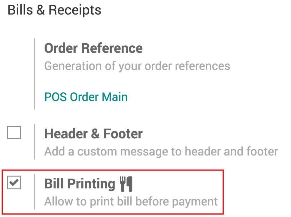 Bill Printing