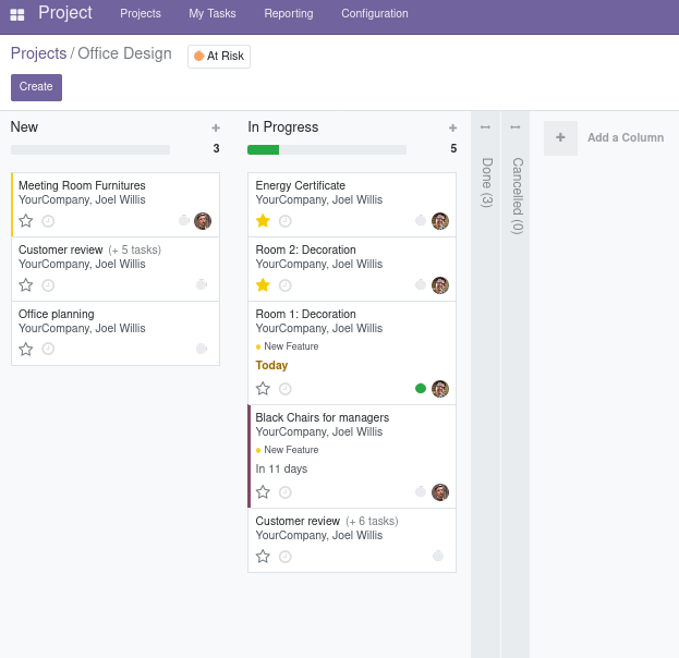 Projects and Task Management in Odoo 15
