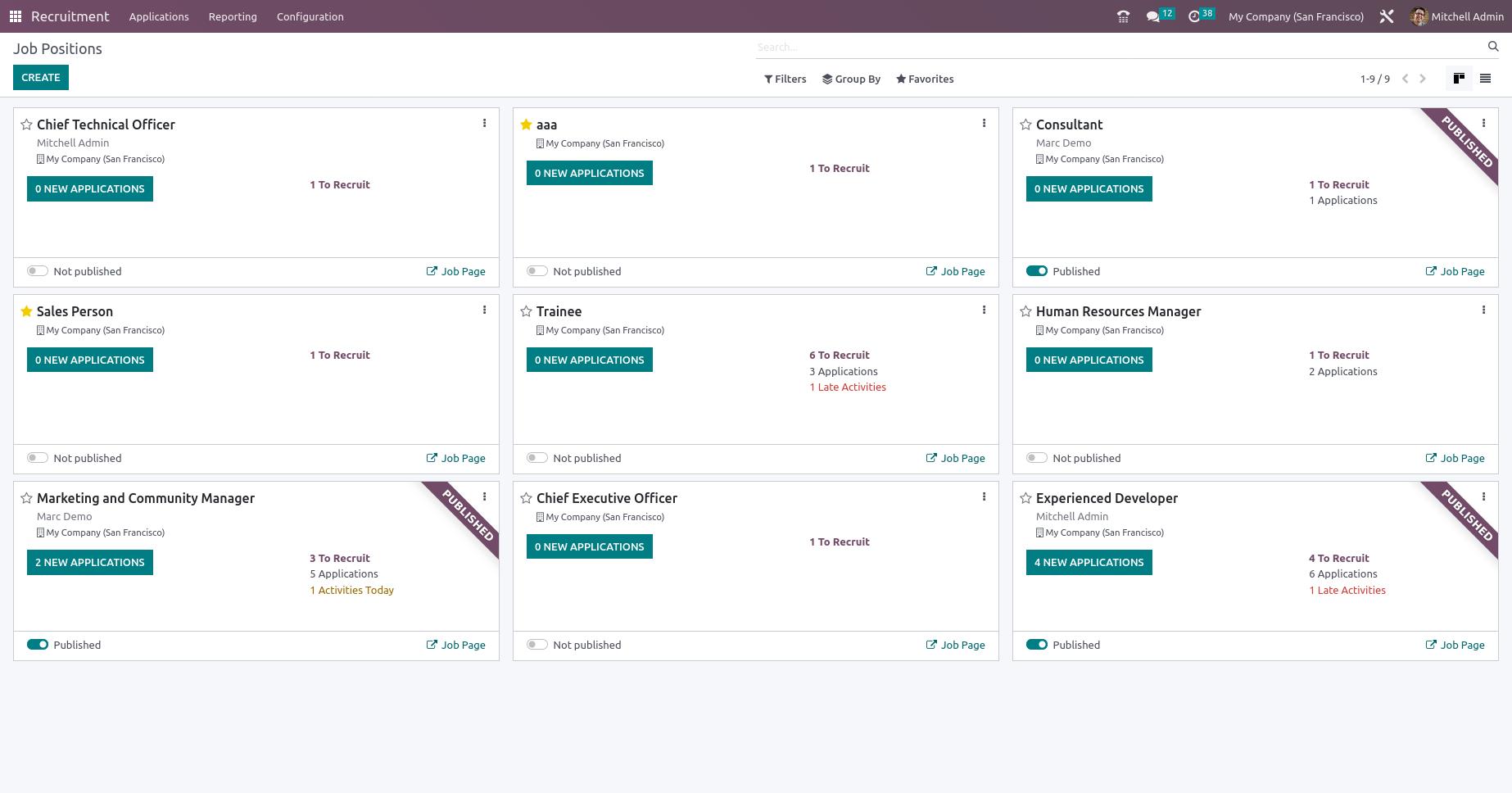 odoo-recruitment-module-menu